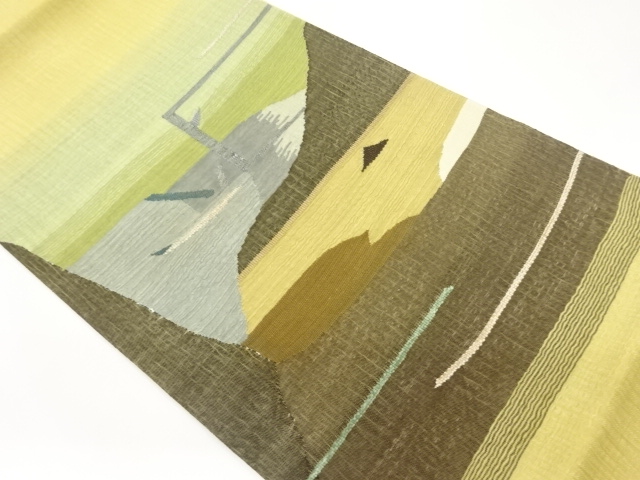 JAPANESE FUKURO OBI / WOVEN ABSTRACT SCENERY